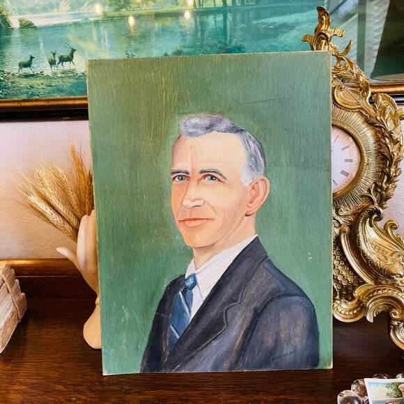 Vintage Other - Original 1960's Oil painting of cool looking man